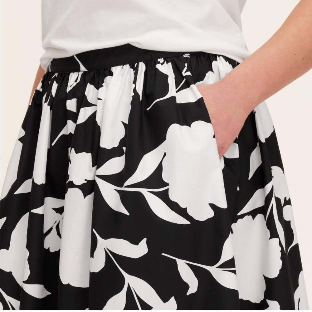 Kate Spade Black and White A-Line Midi Skirt - Picture 4 of 5